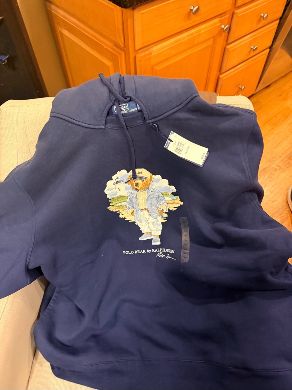 Ralph Lauren Navy Polo Bear Pullover Hoodie